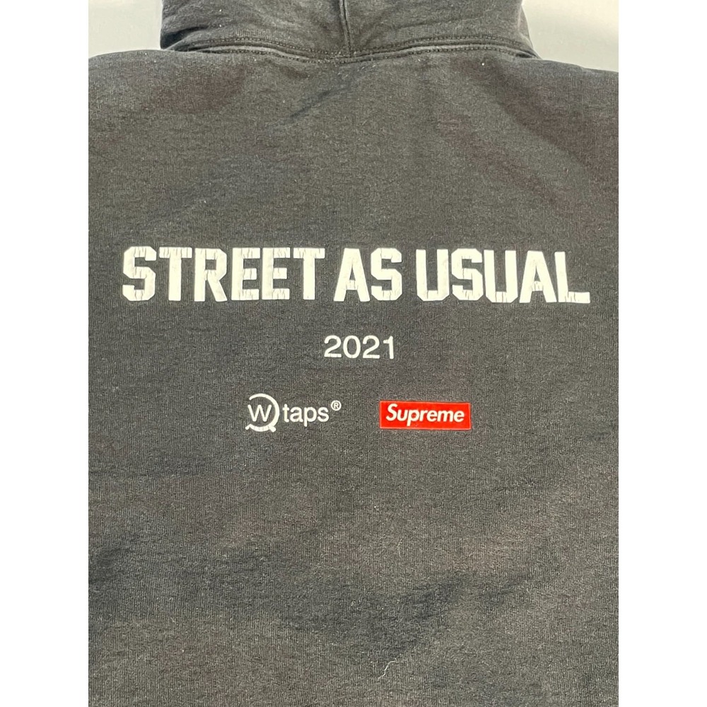 SUPREME × WTAPS Sic'em! Hooded Sweatshirt Men's Size M Black - Picture 12 of 16